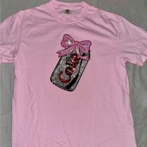 Comfort Colors Pink Short Sleeve Tee with Sequin Design